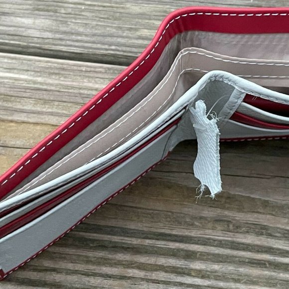 Valentines Wallet Bifold Card Holder Handmade Genuine Leather Men Purse Multi - Picture 8 of 10